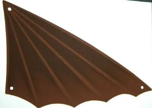 Reddish Brown Cloth Sail Triangular 18 x 34 with Winged Edge and Dark Brown Pattern