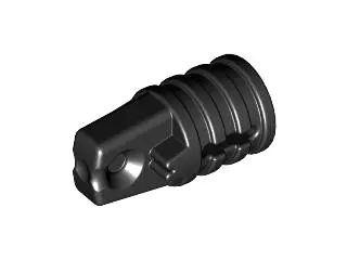 Black Hinge Cylinder 1 x 2 Locking with 1 Finger and Axle Hole on Ends with Slots