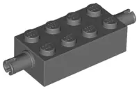 Dark Bluish Gray Brick, Modified 2 x 4 with Pins