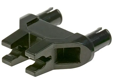 Black Technic, Pin Double Triangle 1 x 3 with 2 Clips with Round Pin Holes