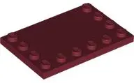 Dark Red Tile, Modified 4 x 6 with Studs on Edges