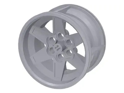 Light Bluish Gray Wheel 56mm D. x 34mm Technic Racing Medium, 6 Pin Holes