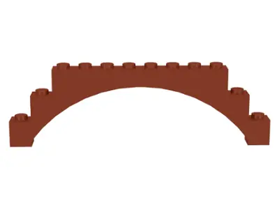 Reddish Brown Arch 1 x 12 x 3 Raised Arch with 1 Cross Support