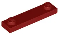 Dark Red Plate, Modified 1 x 4 with 2 Studs without Groove