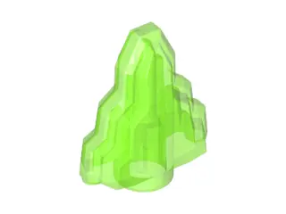 Trans-Bright Green Rock 1 x 2 Crystal Stepped