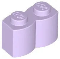 Lavender Brick, Modified 1 x 2 with Log Profile
