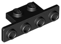 Black Bracket 1 x 2 - 1 x 4 with Rounded Corners