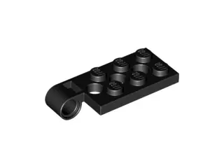 Black Hinge Plate 2 x 4 with Pin Hole and 3 Holes - Top