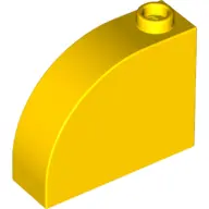 Yellow Slope, Curved 3 x 1 x 2 with Hollow Stud
