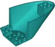 Turquoise Aircraft Fuselage Aft Section Curved Bottom 6 x 10 with 2 Pin Holes