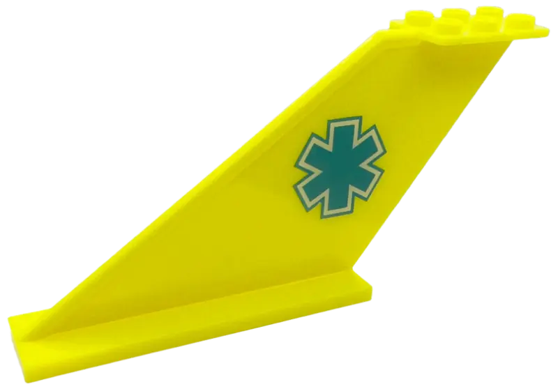 Yellow Tail 12 x 2 x 5 with Dark Turquoise EMT Star of Life Pattern on Both Sides