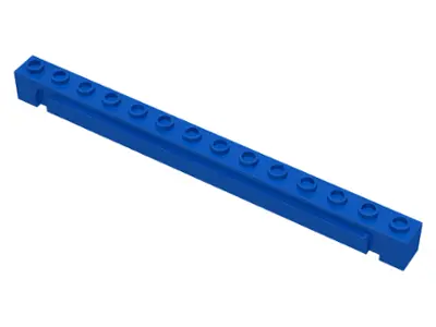 Blue Brick, Modified 1 x 14 with Channel