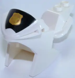 White Motorcycle Fairing, Racing (Sport) Bike with Black Windshield with Gold Badge Pattern