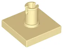 Tan Tile, Modified 2 x 2 with Pin