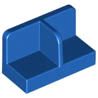 Blue Panel 1 x 2 x 1 with Rounded Corners and Center Divider
