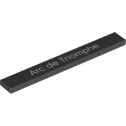 Black Tile 1 x 8 with 'Arc de Triomphe' Pattern