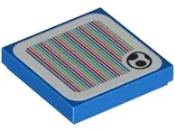 Blue Tile 2 x 2 with Super Mario Scanner Code Yoshi Egg Pattern (Sticker) - Set 71418