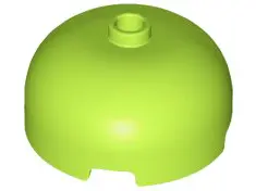 Lime Brick, Round 3 x 3 x 1 1/3 Dome Top - Open Stud