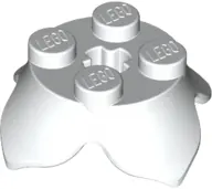 White Plant Leaves 2 x 2 with 4 Petals and Axle Hole