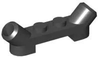 Black Plate, Modified 1 x 4 with Angled Tubes