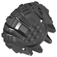 Black Wheel Hard Plastic with Small Cleats and Flanges
