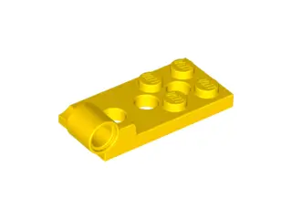 Yellow Hinge Plate 2 x 4 with Pin Hole and 3 Holes - Bottom