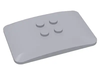 Light Bluish Gray Wedge 6 x 4 x 2/3 Quad Curved