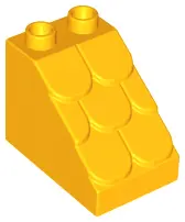 Bright Light Orange Duplo, Brick 3 x 2 x 2 Slope with Shingles Profile