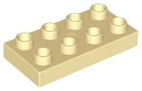 Tan Duplo, Plate 2 x 4 x 1/2 (Thick)