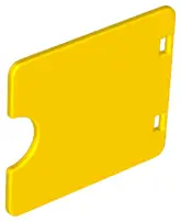 Yellow Duplo Door / Window Pane 1 x 4 x 3 with Semi Oval Cutout