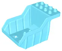 Medium Azure Duplo Dump Truck Small Container, 2 Rows of Studs on Top (Tipper Bed)