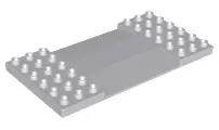 Light Bluish Gray Duplo, Plate 6 x 12 with Center Ramp