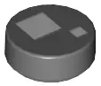 Dark Bluish Gray Tile, Round 1 x 1 with 2 White Squares Pattern (BrickHeadz Standard Eye)