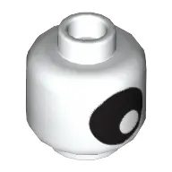 White Minifigure, Head without Face with Large Black Eye with Pupil Pattern