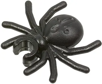 Black Spider with Round Abdomen and Clip