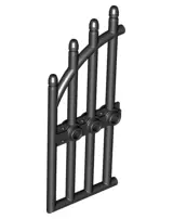 Black Door 1 x 4 x 9 Arched Gate with Bars and Three Studs