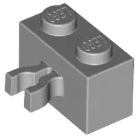 Light Bluish Gray Brick, Modified 1 x 2 with Clip (Vertical Grip) (Undetermined Type)