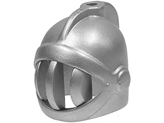Metallic Silver Minifigure, Headgear Helmet Castle Closed with Fixed Face Grille