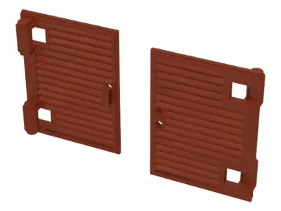 Reddish Brown Shutter for Window 1 x 2 x 3 with Hinges and Handle
