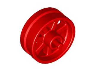 Red Wheel 15mm D. x 6mm City Motorcycle