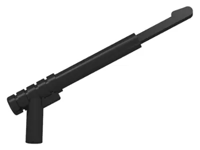 Black Minifigure, Weapon Spear Gun with Rounded Trigger and Thin Spear Base