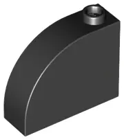 Black Slope, Curved 3 x 1 x 2 with Hollow Stud