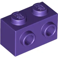 Dark Purple Brick, Modified 1 x 2 with Studs on 1 Side