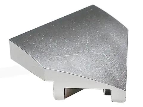 Metallic Silver Wedge 2 x 2 x 2/3 Pointed