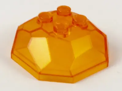 Trans-Orange Rock 4 x 4 Octagonal Boulder, Top