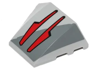 Light Bluish Gray Wedge 4 x 3 Triple Curved No Studs with Two Red Arrows Vulture Droid Sensors Patte