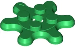 Green Plate, Round 2 x 2 Gear 6 Tooth