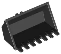 Black Vehicle, Digger Bucket 7 Teeth 3 x 6 with Locking 2 Finger Hinge