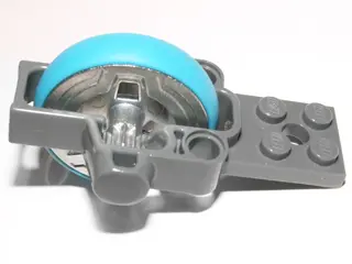Dark Bluish Gray Flywheel Plate 2 x 8 with Metal Flywheel and Dark Azure Tire (Chima Speedorz Rip Co