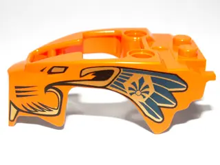 Orange Flywheel Fairing Lion Shape with Gold and Blue Feathers Pattern